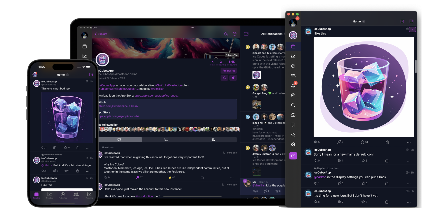 Ice Cubes Mastodon client on iPhone, iPad, and Mac